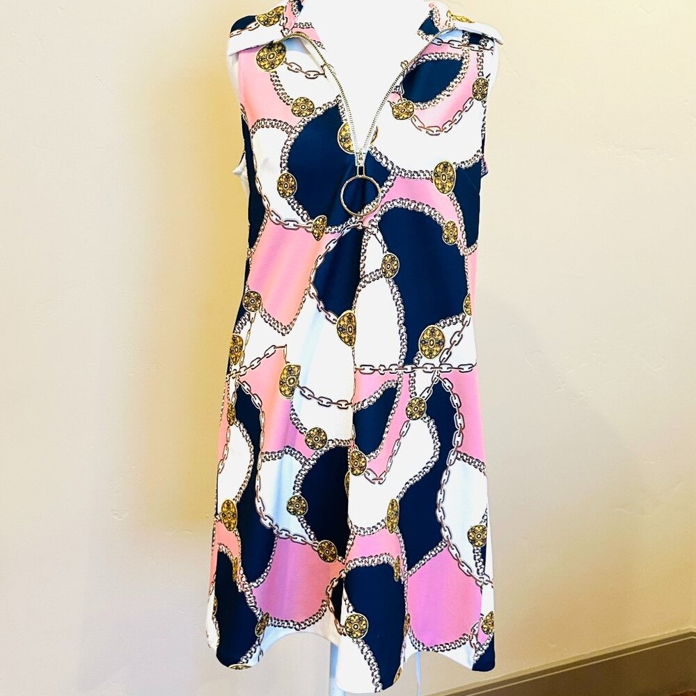 BOSTON PROPER EQUESTRIAN CHAIN LINK DRESS SMALL